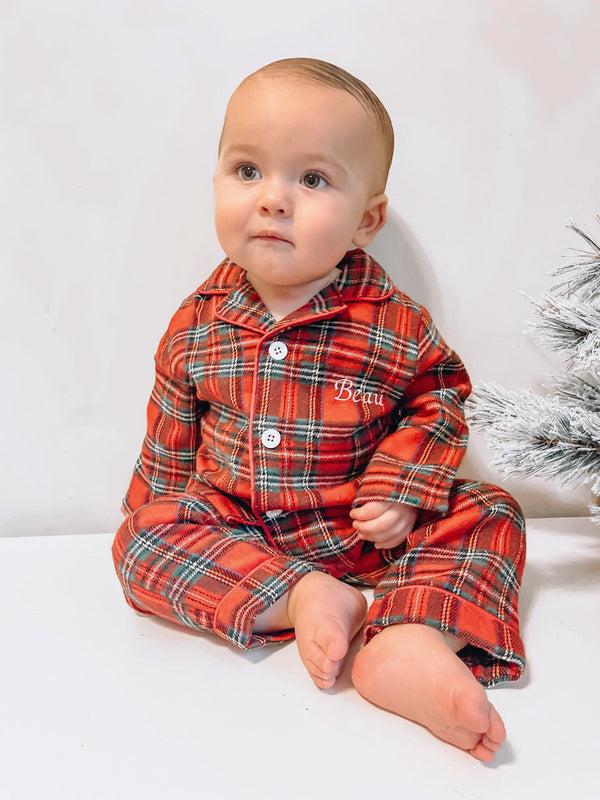 Baby and Kids Embroidered Christmas Pyjamas