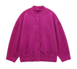 pink Wool Bomber Jacket