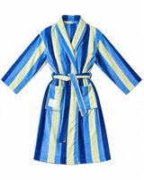 The Seaside Robe Blue Yellow Striped Dressing Gown