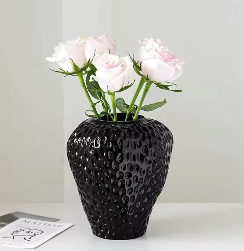 Black Medium Strawberry Vase