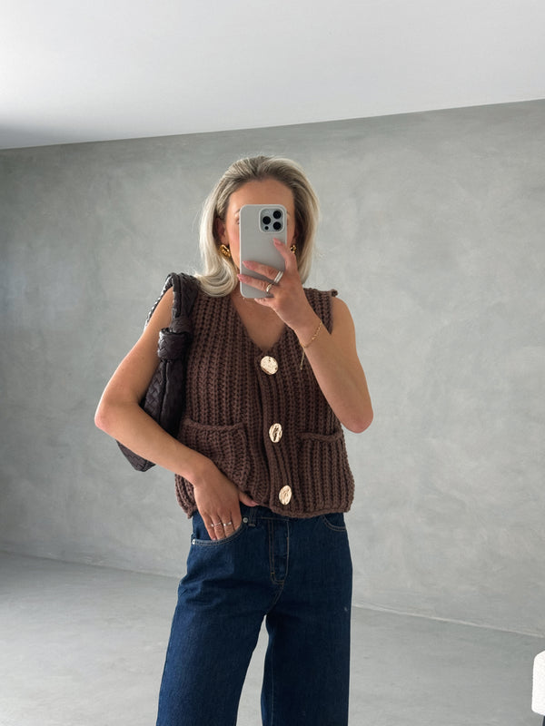 Knitted Button Vest