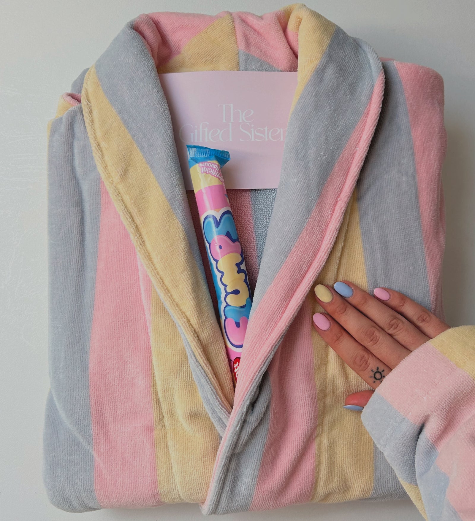 The Pastel Striped Women's Dressing Gown Robe The Gifted Sisters The Pastel Striped Women's Dressing Gown Robe The Gifted Sisters
