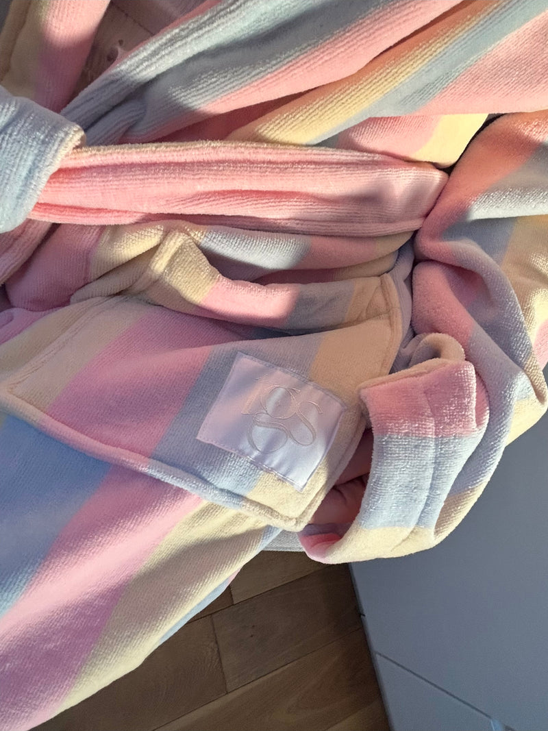 pastel striped dressing gown The Pastel Striped Women's Dressing Gown Robe The Gifted Sisters