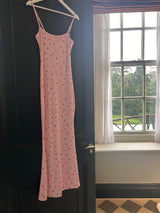 Baby pink cherry maxi dress