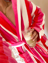 Pink, Red and White Striped ‘Strawberry Kisses Robe’