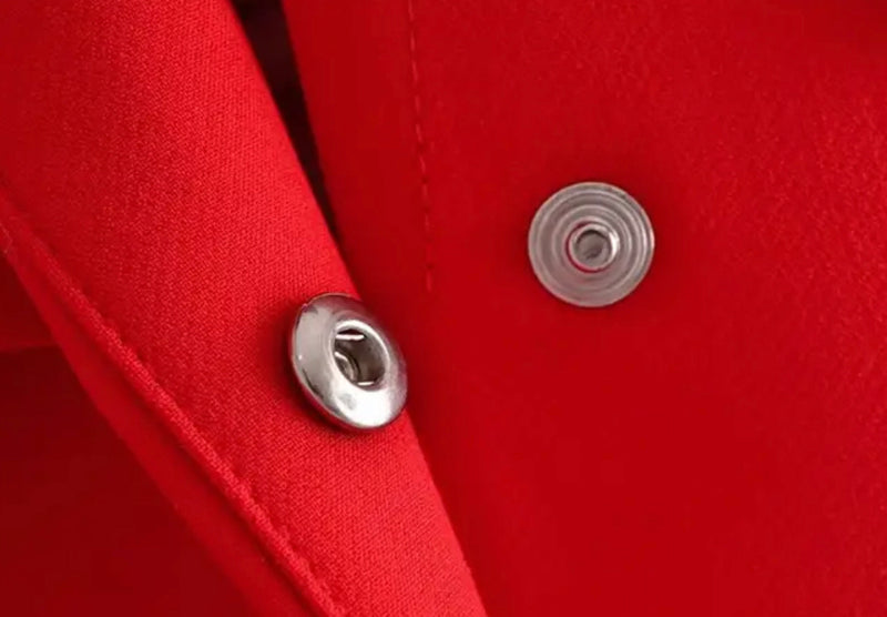 Crop Red Button Jacket