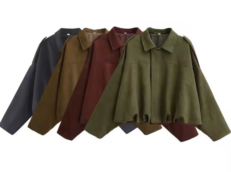 Suede Style oversized Pocket Jacket various colours