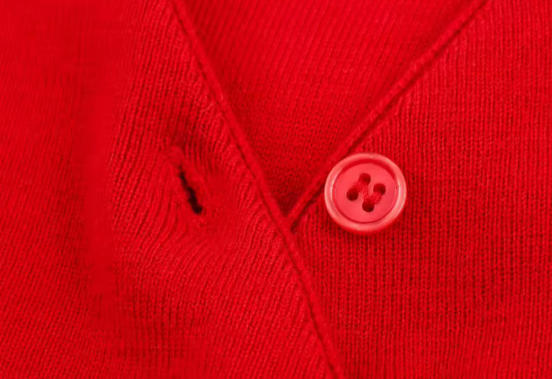 Red Double Layer Knitted Jumper