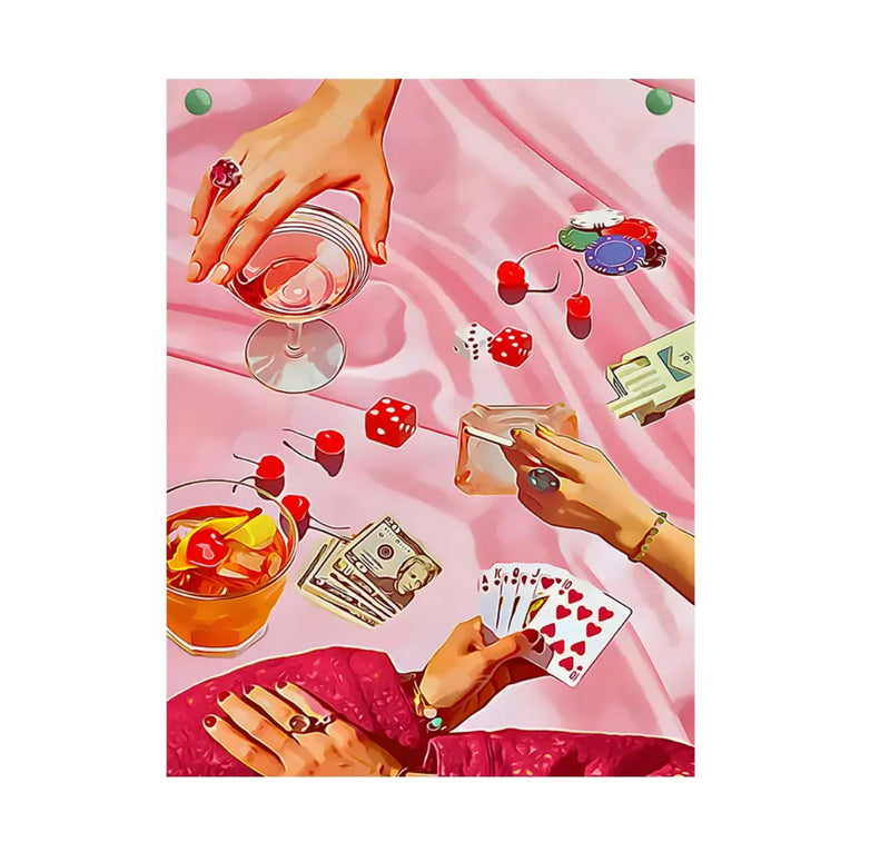 Pink Poker Wall Art (no frame)