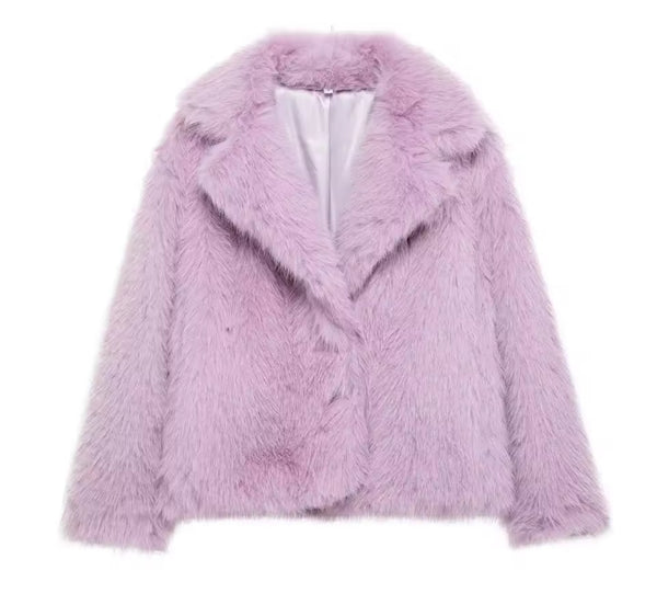 Pink/ Purple Faux Fur Jacket