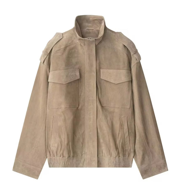 Suede Style Beige Jacket