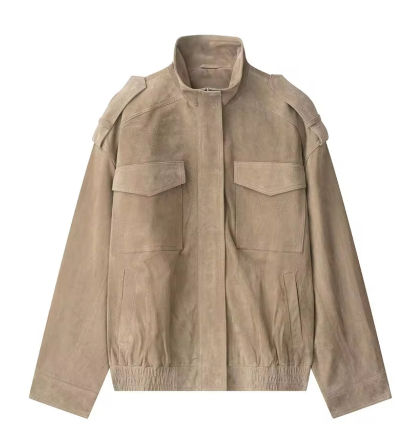 Suede Style Beige Jacket