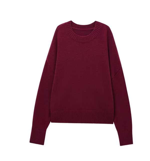 Burgundy Knitted Jumper