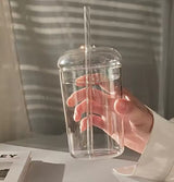 Iced Coffee Bubble Glass With Lid