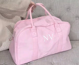 Pink Personalized Large duffel Canvas Holdall overnight weekend bag