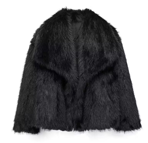 Black Faux Fur Jacket