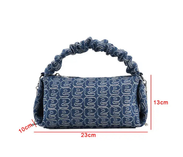 size denim canvas bag