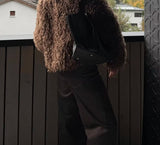 Shaggy Brown Faux Fur Jacket