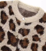 Leopard Print Fluffy Cardigan