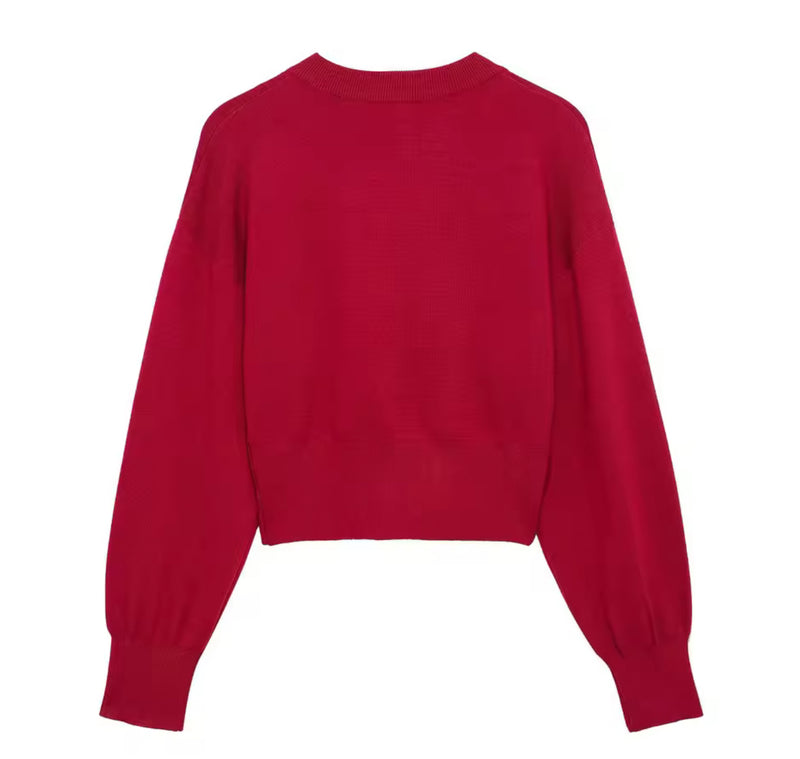 Red Cardigan Heart Buttons