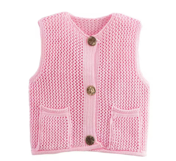 Pink Knitted Waistcoat