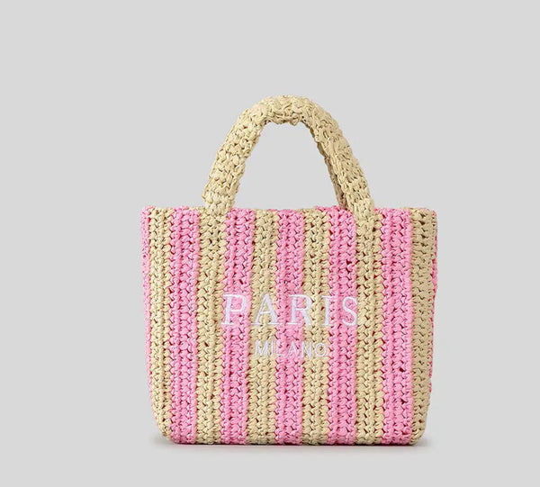 Pink stripe Paris Milano Bag