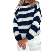 Navy and white Stripe Sweater