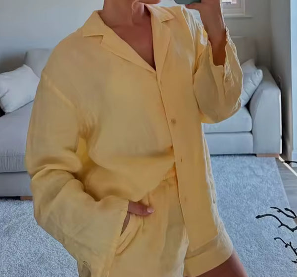 Yellow Shirt and Shorts Co Ord