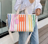 Stripe Coloured Beach Bag