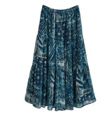 Blue / Green Chiffon Maxi Skirt