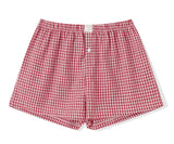 Red checked boxer shorts