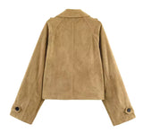 Beige Suede Style Cropped Trench