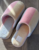 Pastel striped soft slippers