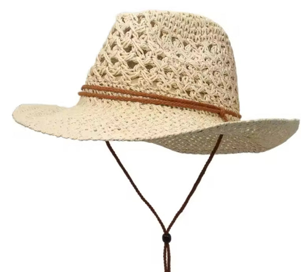 Vintage Cowboy Beach Hat Straw
