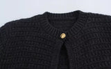 Black Cardigan with gold button