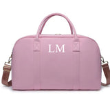 Pink Personalized Large duffel Canvas Holdall overnight weekend bag with initials
