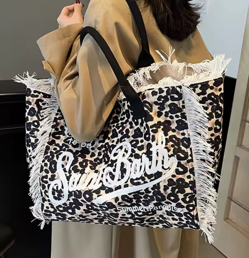 Leopard Print Beach Bag