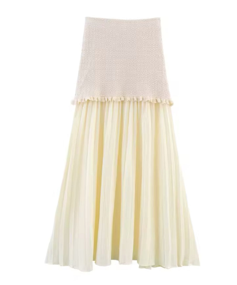 Long beige flowey Skirt