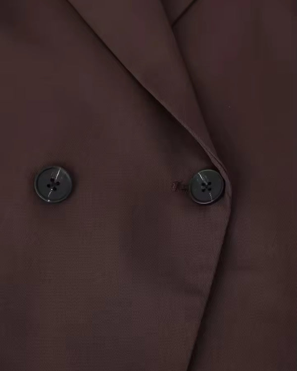Brown Blazer Button Jacket