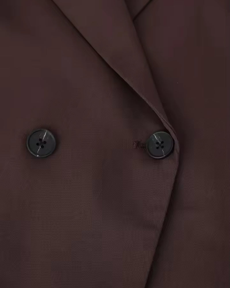 Brown Blazer Button Jacket