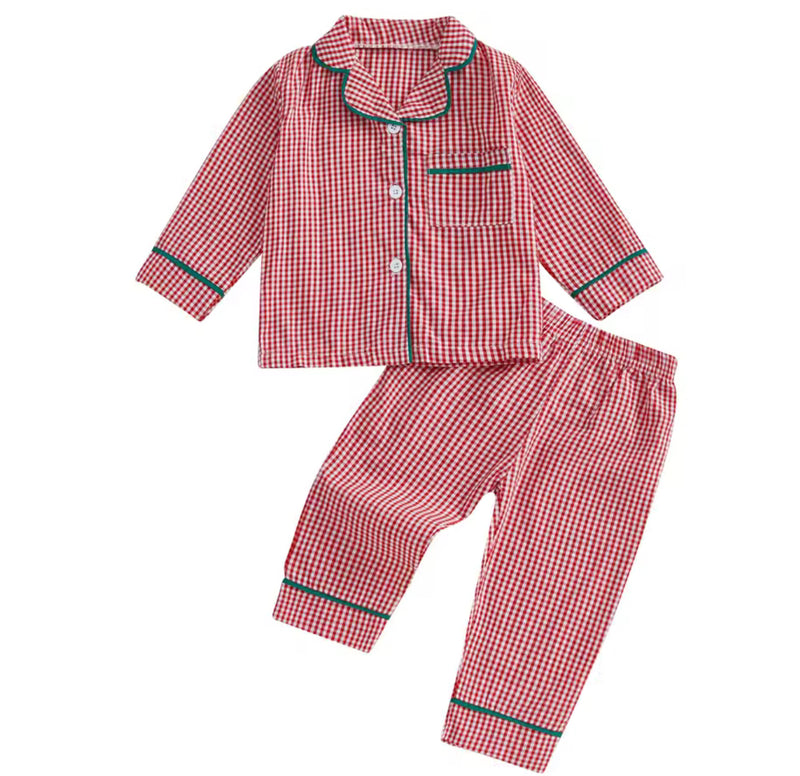 Red or Green Check Kids Pyjamas
