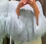 Baby Blue Fringed Jacket