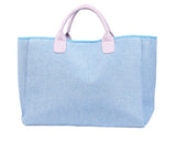 Blue and pink tote bag