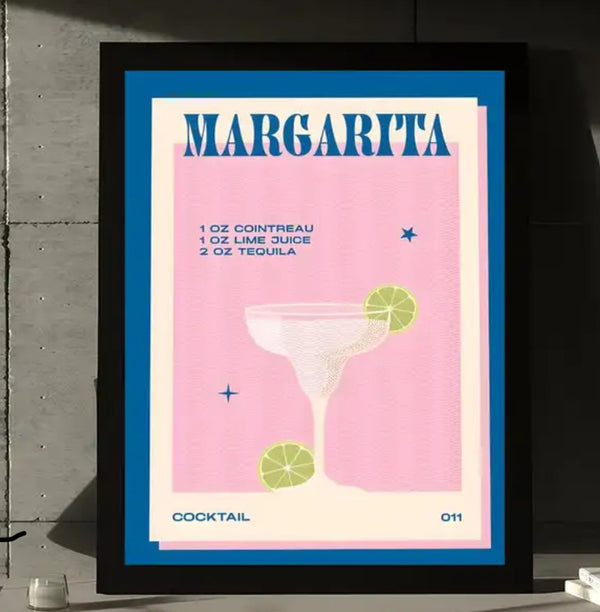 Margarita Blue and pink Wall Poster (not framed)