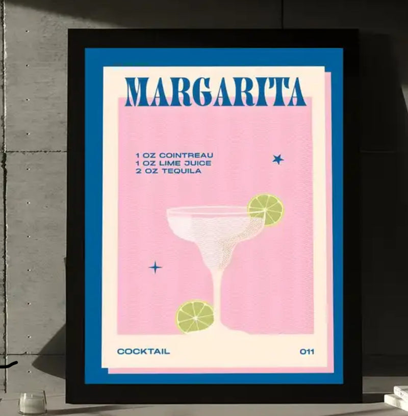 Margarita Blue and pink Wall Poster (not framed)