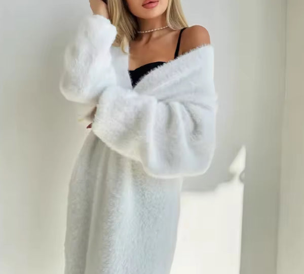 Long Super Soft Cardigan in Cream