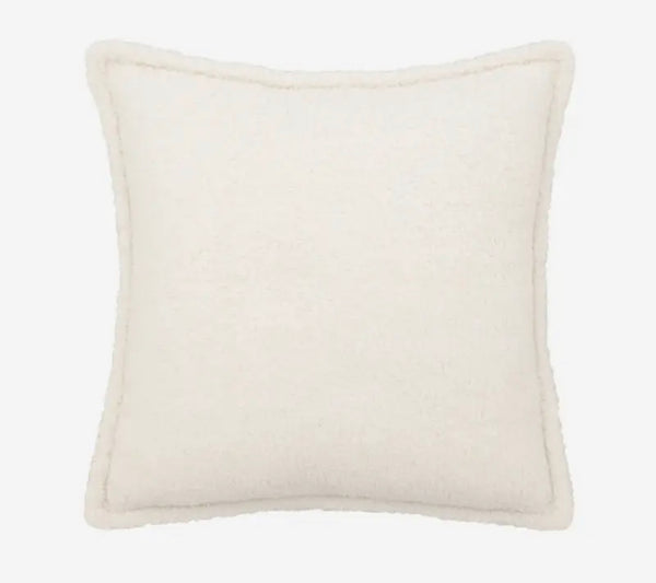 White pillow on white background - Plush cushion Cover 30x50 boucle, a cozy addition.