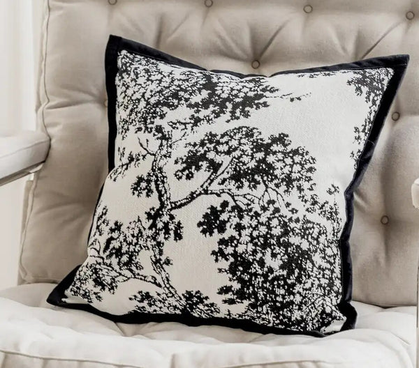 Black and White  Branch Cushion