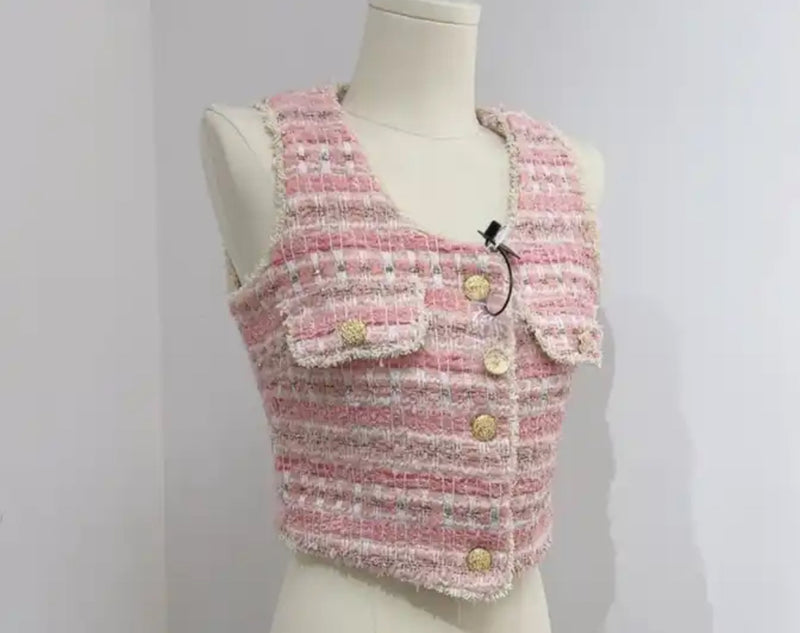 Pink Tweed Waistcoat