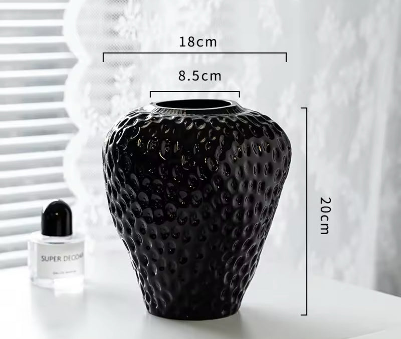 Black Medium Strawberry Vase